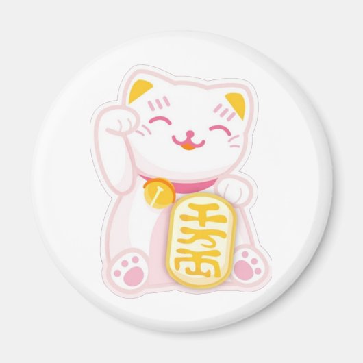 maneki neko roze magneet (Voorkant)