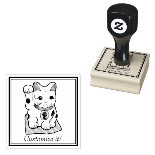 Maneki Neko Rubberstempel (Gestempeld)