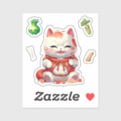 Maneki Neko Sinaasappel, Fortune Cat Stickers (Vel)
