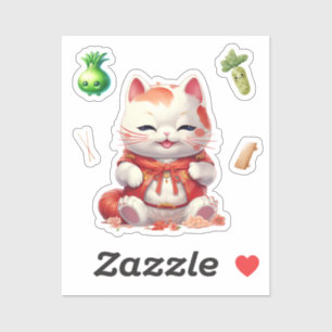 Maneki Neko Sinaasappel, Fortune Cat Stickers