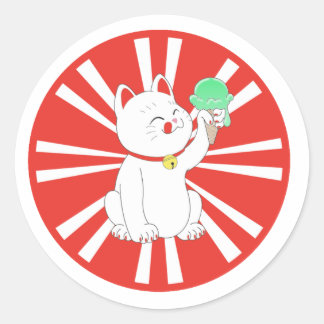 Maneki Neko Tokyo Cat Ronde Sticker