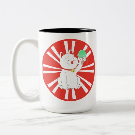 Maneki Neko Tokyo Cat Tweekleurige Koffiemok (Links)
