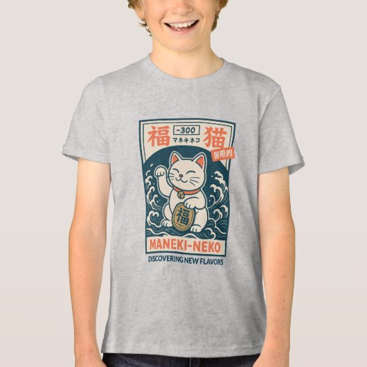 Maneki-Neko Tri-Blend Shirt (Voorkant)