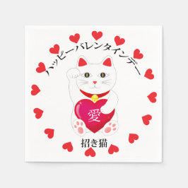 Maneki Neko voor Valentijnsdag Servet