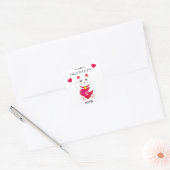 Maneki Neko voor Valentijnsdag Vierkante Sticker (Envelop)