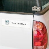 Maneki Neko White Lucky Becelling Cat Bumpersticker (Op Truck)