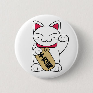 Maneki Neko White Ronde Button 5,7 Cm