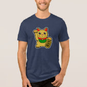 Maneki Neko's gelukskat Tri-Blend Shirt (Voorkant)