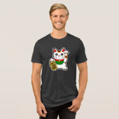 Maneki Neko's geluksvogel Tri-Blend Shirt (Voorkant volledig)