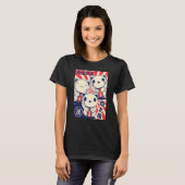 Maneki Nekos Lucky Cats Good Luck Feng Shui Japane T-shirt (Voorkant volledig)