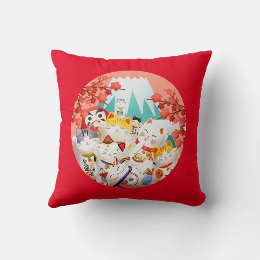 Manekineko Hanami Party Kussen (Achterkant)