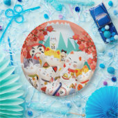 Manekineko Hanami Party Papieren Bordje (Feest)