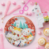Manekineko Hanami Party Papieren Bordje (Feest)