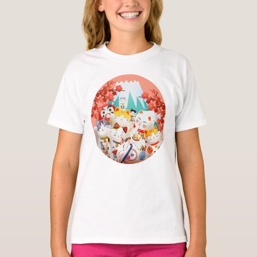 Manekineko Hanami Party T-shirt (Voorkant)