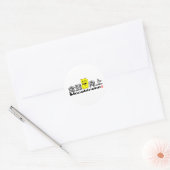 Manekineko-Luck voor geld Ronde Sticker (Envelop)