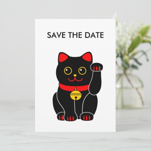 Manekineko-Lucky cat(beekkat) Save The Date (Staand voorkant)