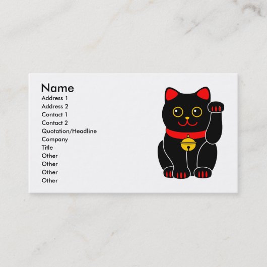 Manekineko-Lucky cat(beekkat) Visitekaartje (Voorkant)