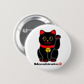 Manekineko-Lucky cat Ronde Button 5,7 Cm (Voorkant /achterkant)