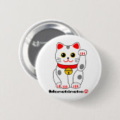 Manekineko-Lucky cat Ronde Button 5,7 Cm (Voorkant /achterkant)