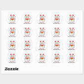 Manekineko-Lucky cat Ronde Sticker (Vel)