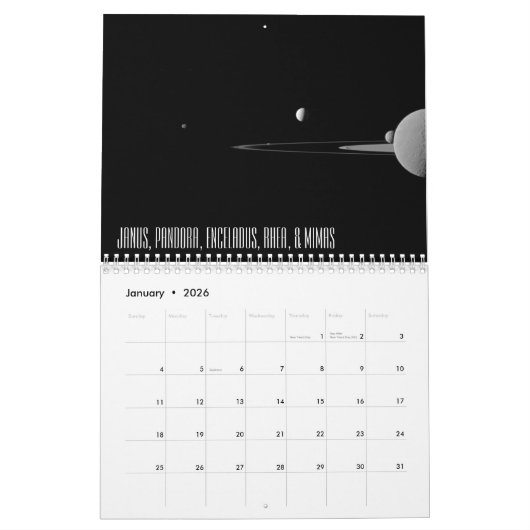 manen van Saturnus Kalender (Jan 2026)