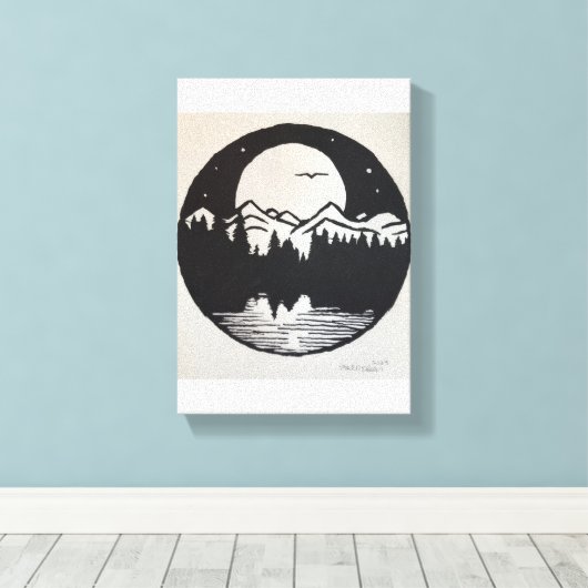 Maneschijn Canvas Afdruk (Insitu (Houten vloer))