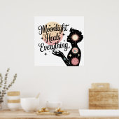 Maneschijn geneest alles Hemelse Mysticus Poster (Keuken)