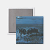 Maneschijn Gevecht (Waterbuffels Strijdend) Magneet (Voorkant / Achterkant)