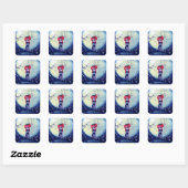 Maneschijn Goth-poppen Vierkante Sticker (Vel)
