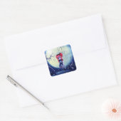 Maneschijn Goth-poppen Vierkante Sticker (Envelop)
