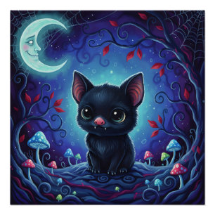 Maneschijn Ondeugd – Whimsycal Bos Vleermuis Hybri Perfect Poster