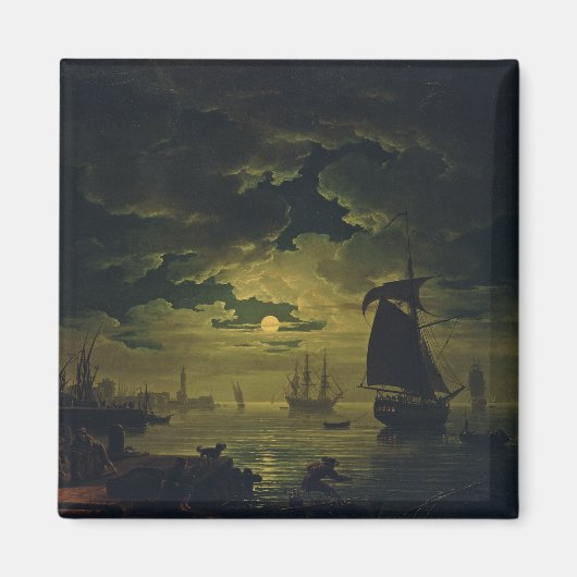 Maneschijn over Palermo High-Fidelity Fine Art Magneet (Voorkant)