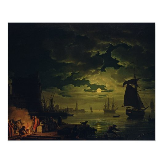 Maneschijn over Palermo High-Fidelity Fine Art Perfect Poster (Voorkant)