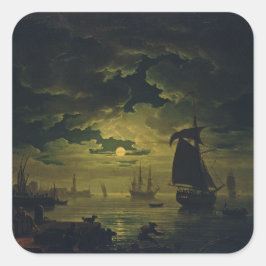 Maneschijn over Palermo High-Fidelity Fine Art Vierkante Sticker