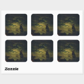 Maneschijn over Palermo High-Fidelity Fine Art Vierkante Sticker (Vel)