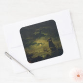 Maneschijn over Palermo High-Fidelity Fine Art Vierkante Sticker (Envelop)