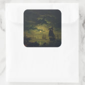 Maneschijn over Palermo High-Fidelity Fine Art Vierkante Sticker (Tas)