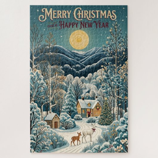 Maneschijn over Wintervallei Legpuzzel (Verticaal)
