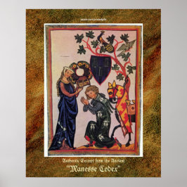 Manesse Codex excerpt Religieuze Art Print
