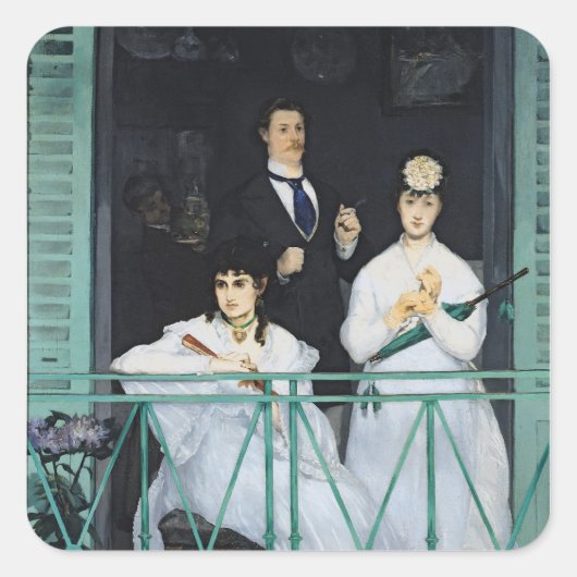 Manet | Balcony, 1868-9 Vierkante Sticker (Voorkant)