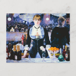 Manet Bar bij de Folies Bergere-uitnodigingen Kaart