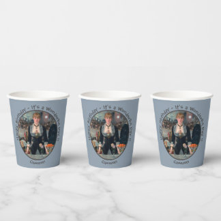 Manet Bar in het Folies-Bergère Party Collectie Papieren Bekers