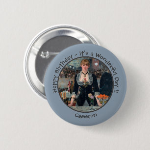 Manet Bar in het Folies-Bergère Party Collectie Ronde Button 5,7 Cm