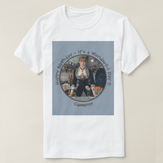 Manet Bar in het Folies-Bergère Party Collectie T-shirt (Design voorkant)