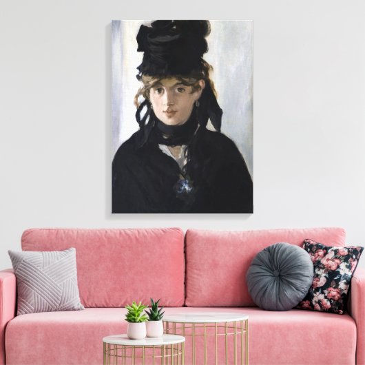 Manet - Berthe Morisot met een boeket van violette Canvas Afdruk (Insitu (Woonkamer))