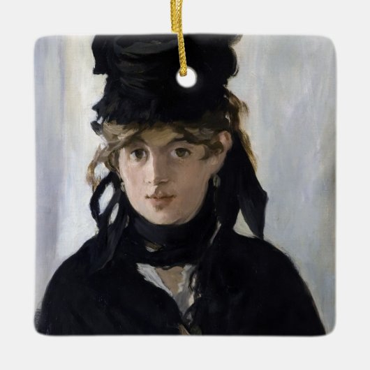 Manet - Berthe Morisot met een boeket van violette Keramisch Ornament (Voorkant)