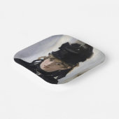 Manet - Berthe Morisot met een boeket van violette Papieren Bordje (Gebogen)