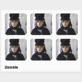 Manet - Berthe Morisot met een boeket van violette Vierkante Sticker (Vel)