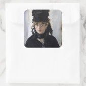 Manet - Berthe Morisot met een boeket van violette Vierkante Sticker (Tas)