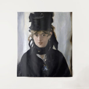 Manet - Berthe Morisot met een boeket van violette Wandkleed